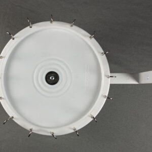 White circular hook rack with mounting bracket