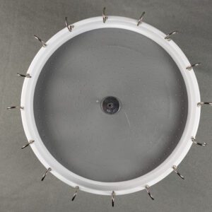 Round hoop with evenly spaced metal clips